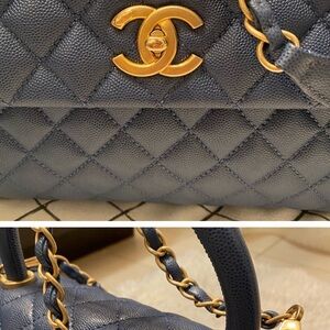In mint condition, wore only 3times. Beautiful color blue . Chanel Coco Handel